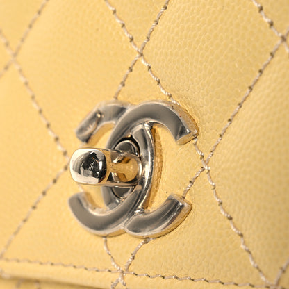 Chanel Caviar Quilted Mini Coco Handle Flap Yellow 16 of 18