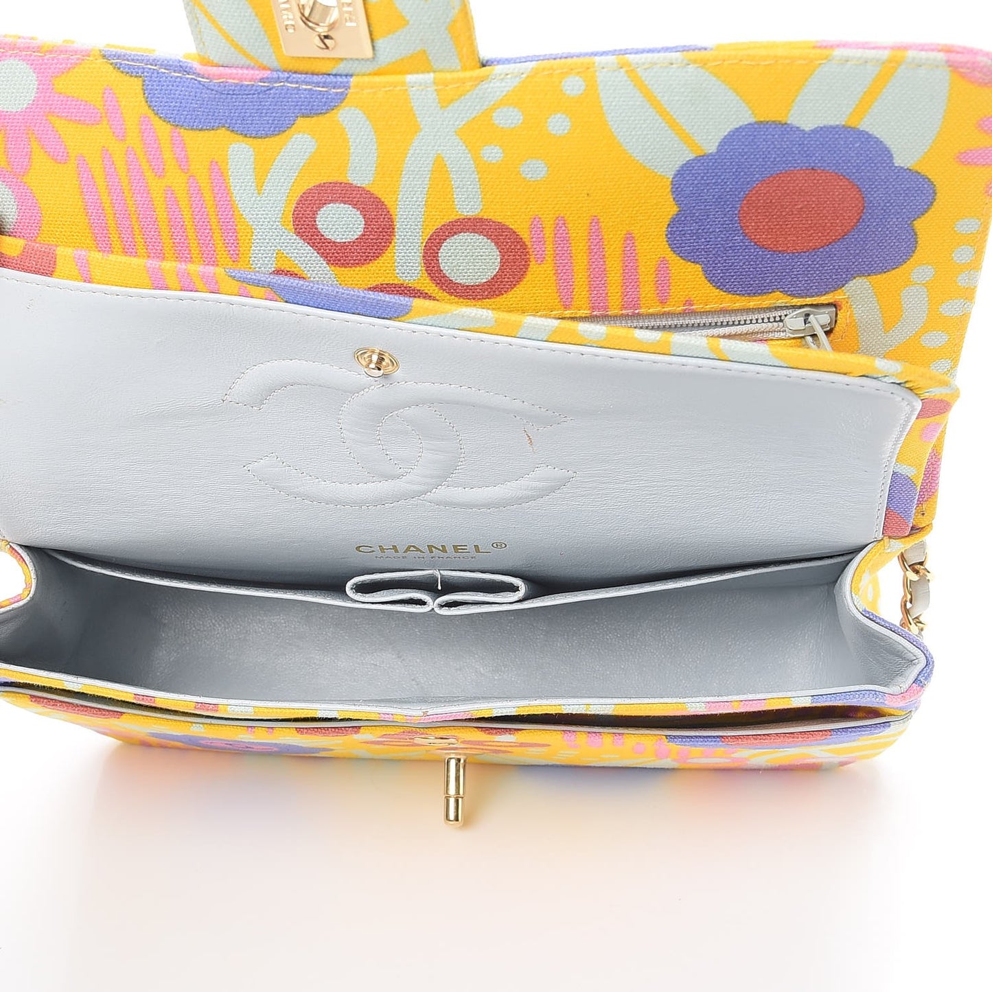 Canvas Printed Medium Double Flap Multicolor