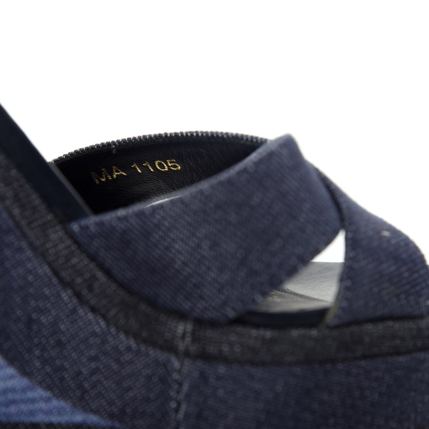 Canvas Blue Shore Wedge Sandal 36 Marine