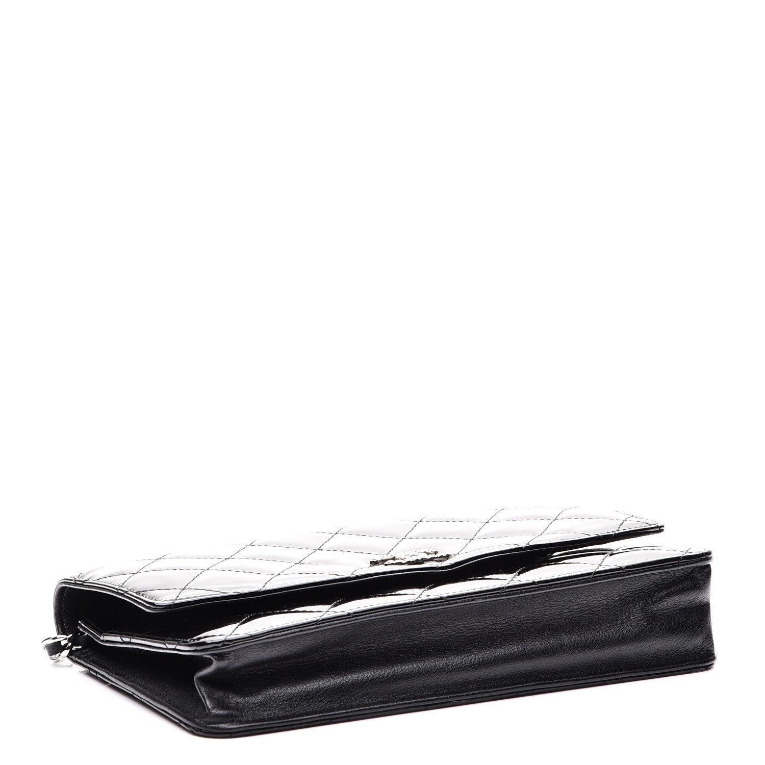 Chanel Patent Quilted Brilliant Wallet On Chain WOC Black 4 of 9