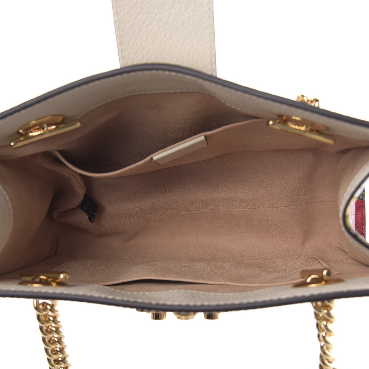 Gucci GG Supreme Monogram Flora Textured Calfskin Small Padlock Tote Beige Ebony Multicolor Mystic White 5 of 10
