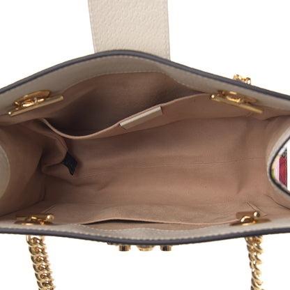Gucci GG Supreme Monogram Flora Textured Calfskin Small Padlock Tote Beige Ebony Multicolor Mystic White 5 of 10
