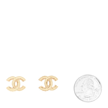 Chanel Enamel CC Earrings Gold White 2 of 4