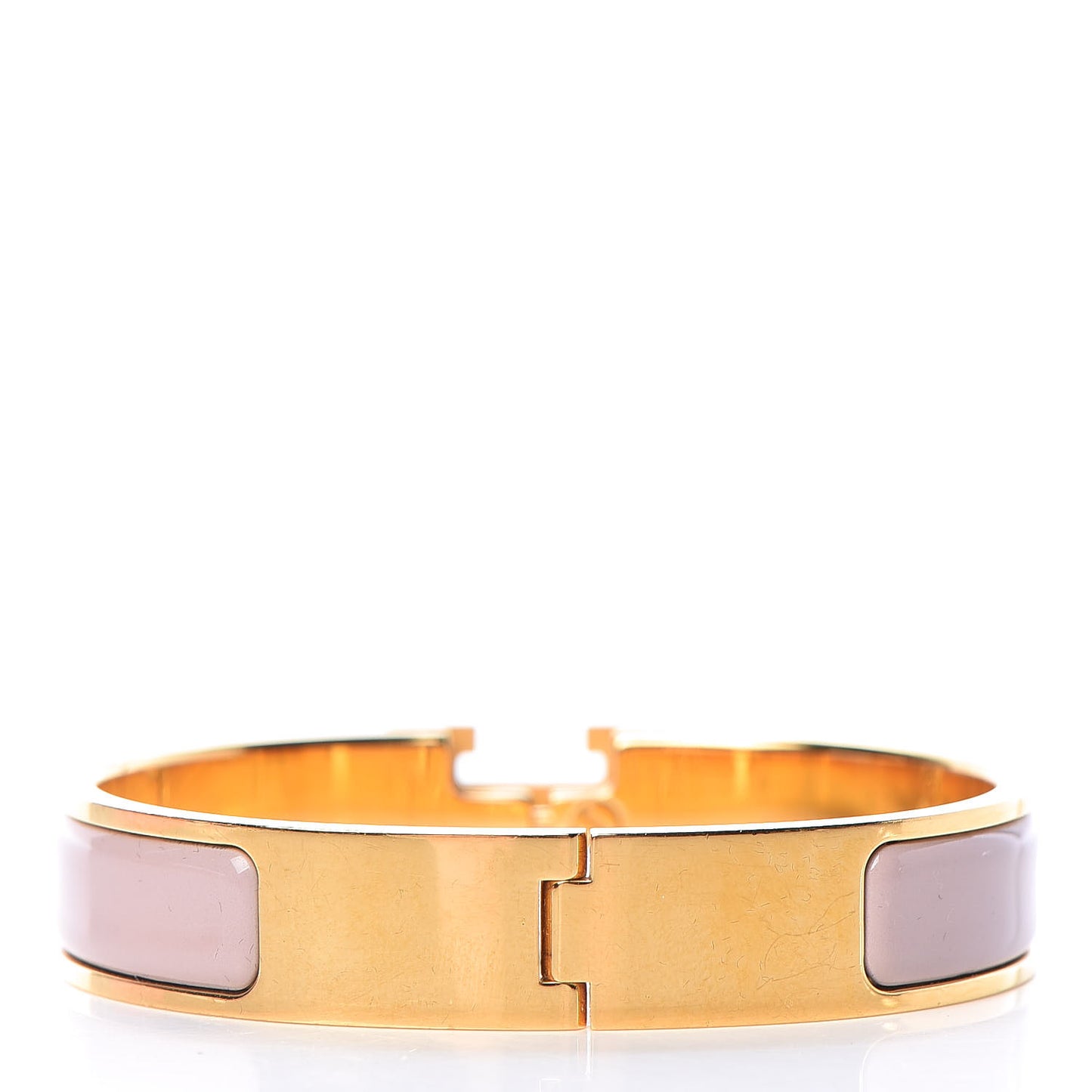 Enamel Narrow Clic Clac H Bracelet PM Marron Glace