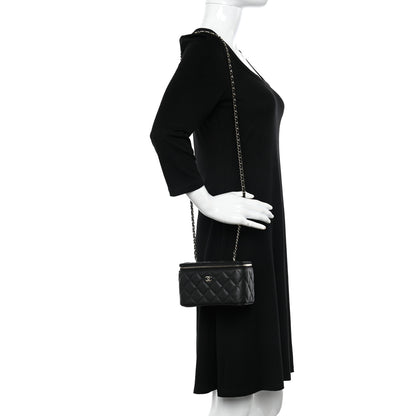 Chanel Caviar Quilted Small Vanity Case With Chain Black 2 of 11