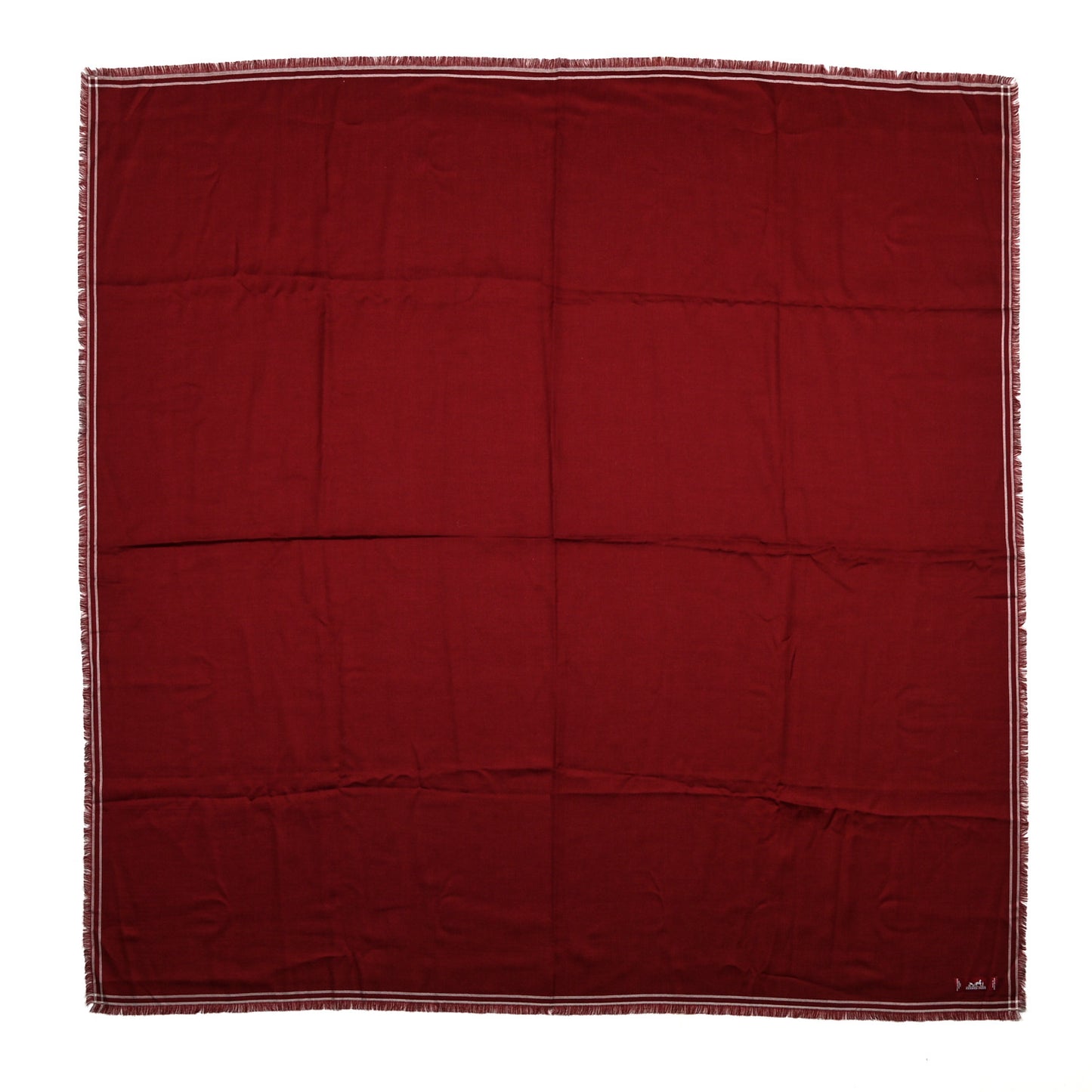 Cashmere Double Face Giant Draperie Scarf 140 Bordeaux White