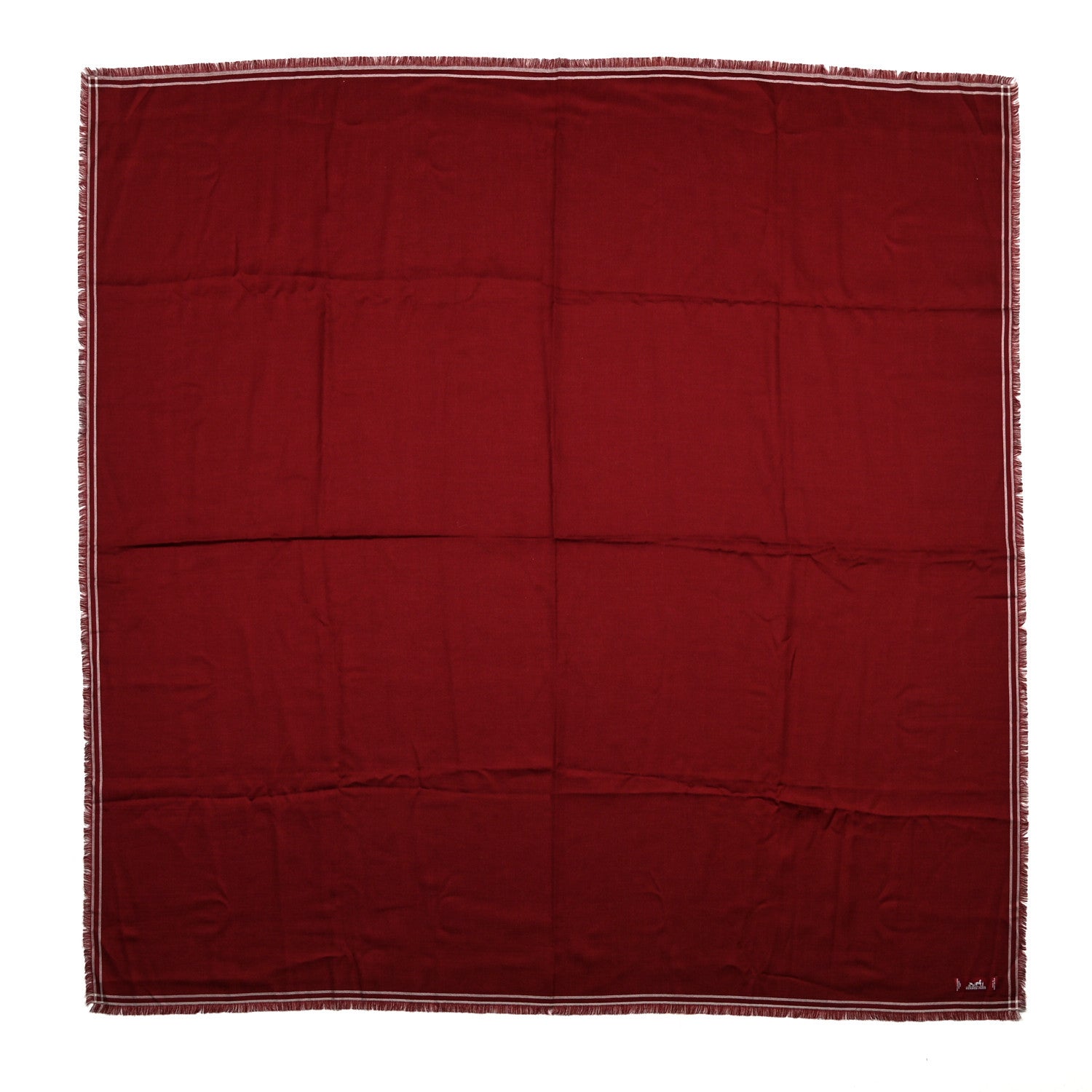 Hermes Cashmere Double Face Giant Draperie Scarf 140 Bordeaux White 1 of 3