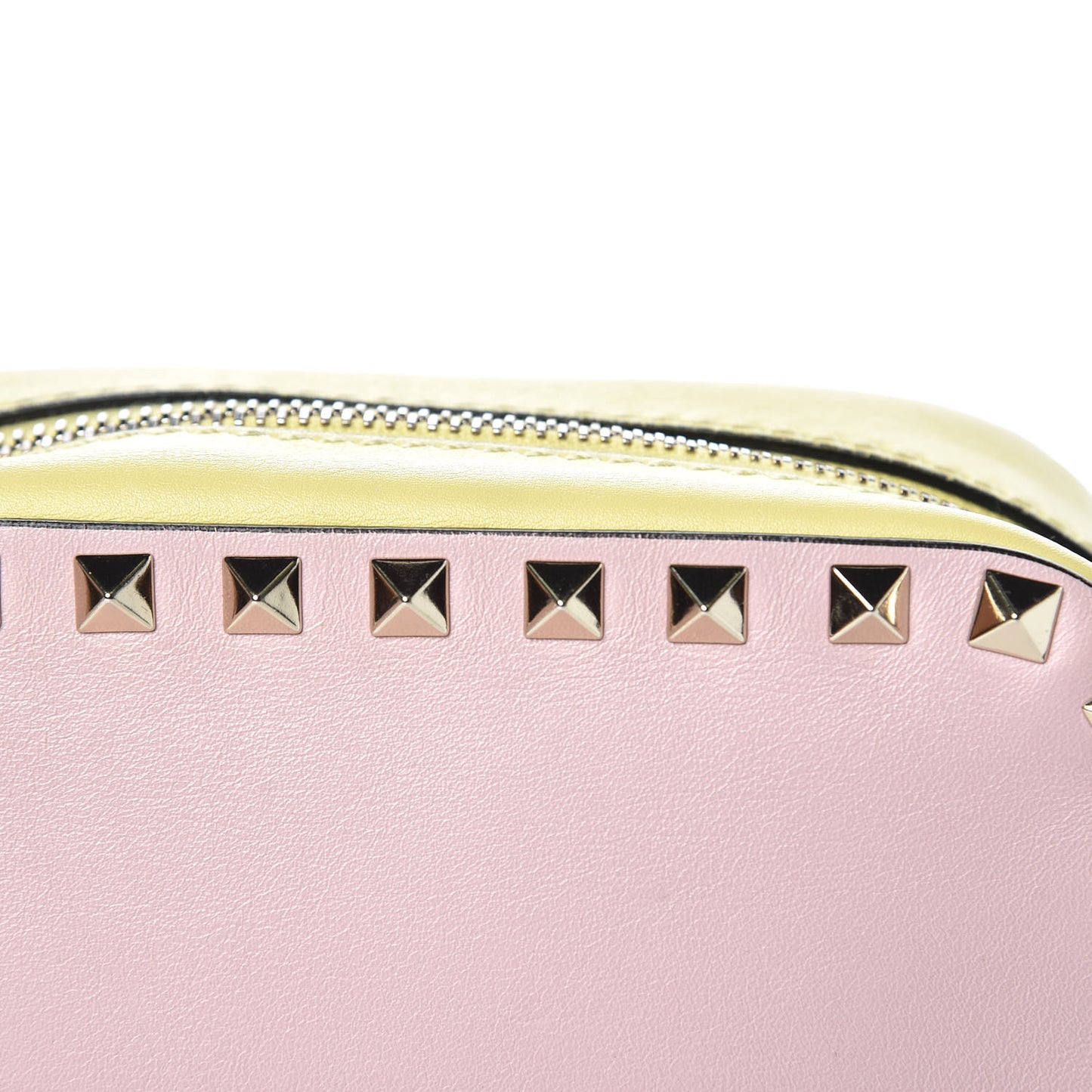 Calfskin Watercolor Rockstud Camera Crossbody Bag Rose Green Yellow Sky
