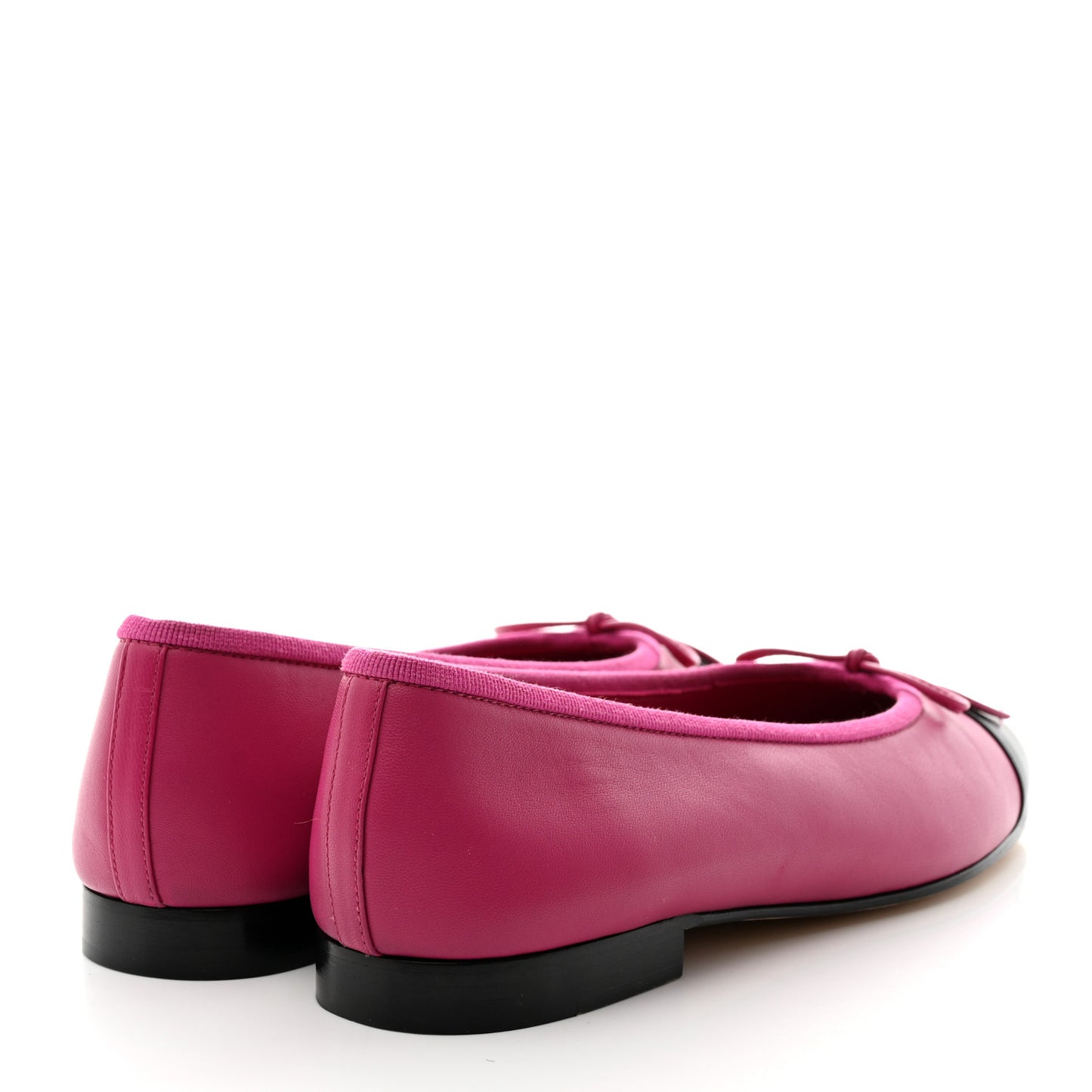 Lambskin Cap Toe CC Ballerina Flats 36.5 Fuchsia Black