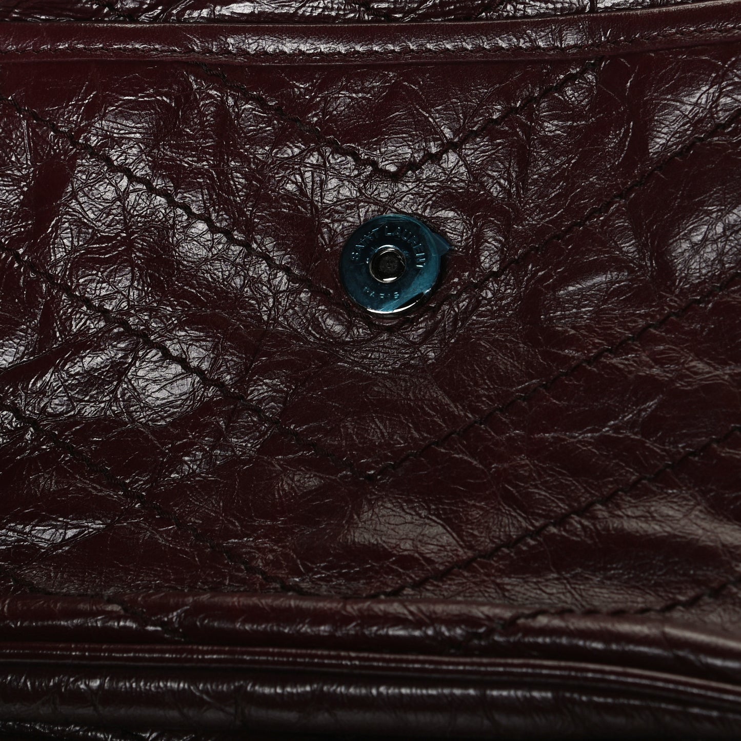 Crinkled Calfskin Matelasse Monogram Medium Niki Chain Satchel Burgundy