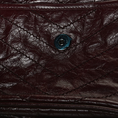 Saint Laurent Crinkled Calfskin Matelasse Monogram Medium Niki Chain Satchel Burgundy 12 of 13