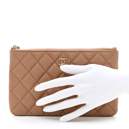 Chanel Caviar Quilted Cosmetic Case Dark Beige 2 of 8