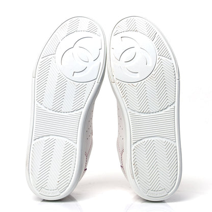 Chanel Calfskin Womens Logo Sneakers 39.5 White Pink 5 of 6