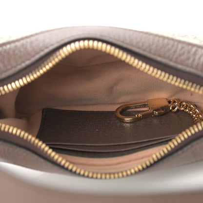 Gucci GG Supreme Monogram Textured Calfskin Web Mini Ophidia Half Moon Hobo Beige Ebony New Acero 5 of 11