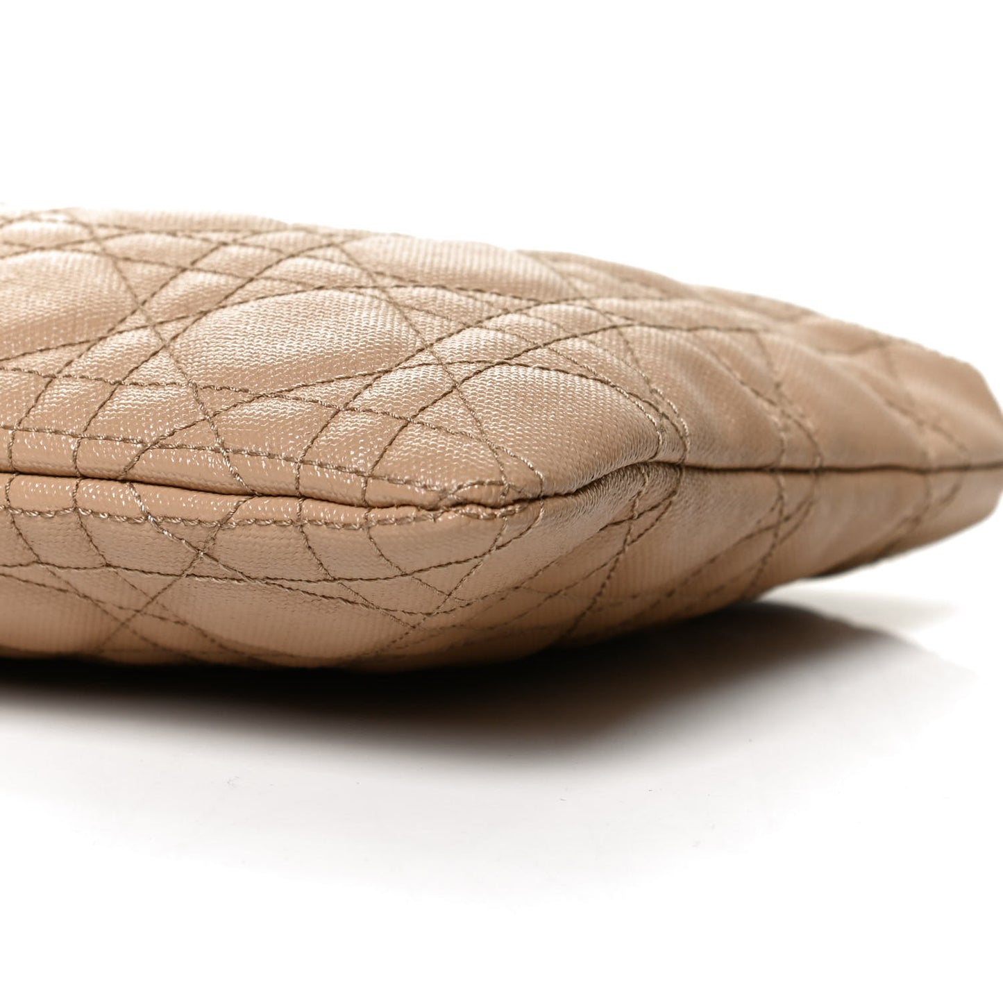 Coated Canvas Cannage Panarea Pouch Beige