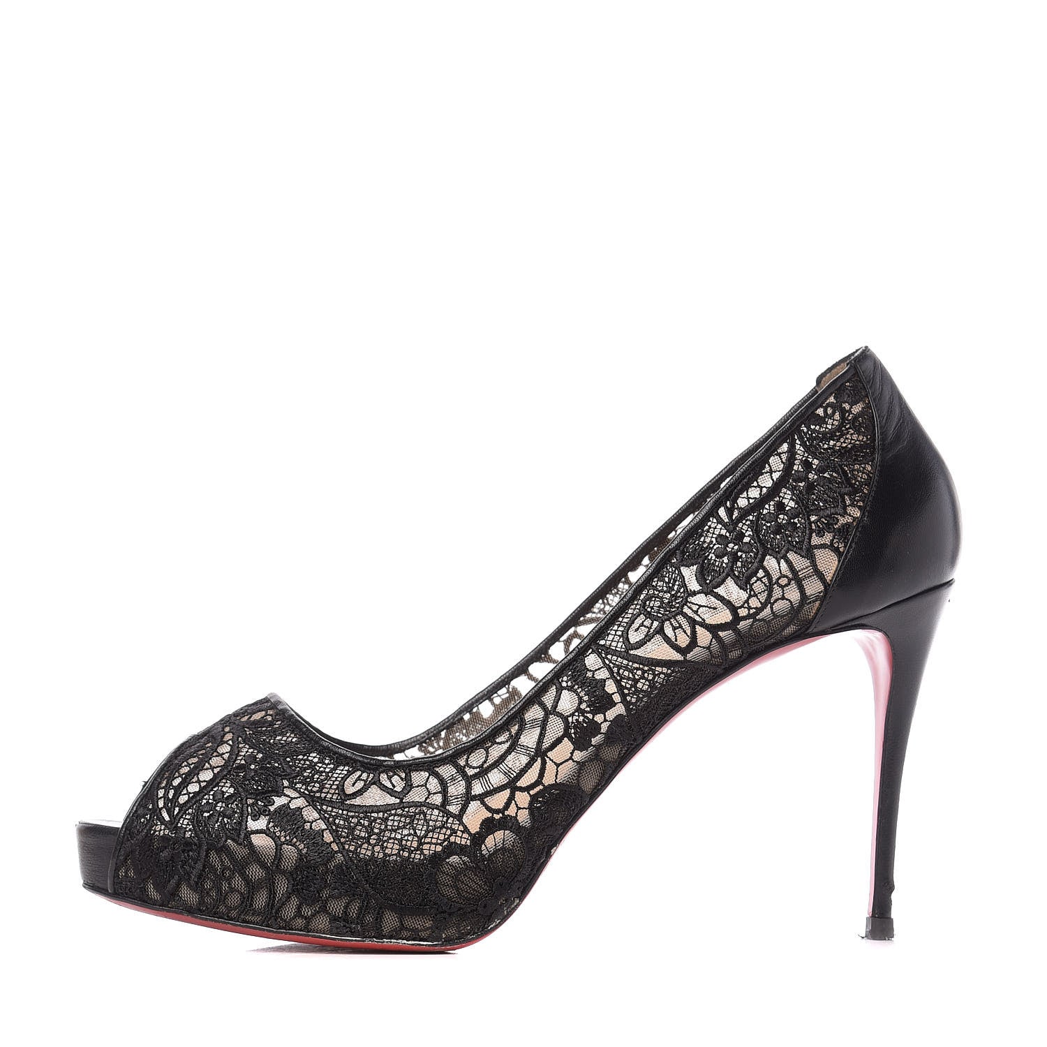 Christian Louboutin Nappa Rete Very Lace 100 Pumps 41.5 Black 1 of 11