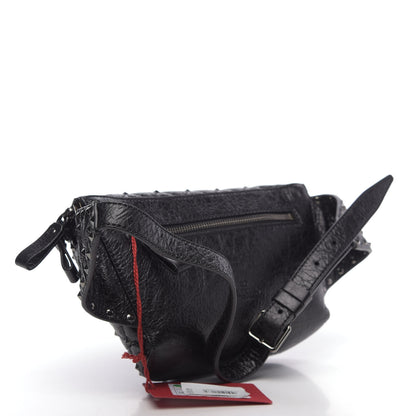 Valentino Garavani Craquele Nappa Rockstud Spike Belt Bag 85 Black 3 of 10