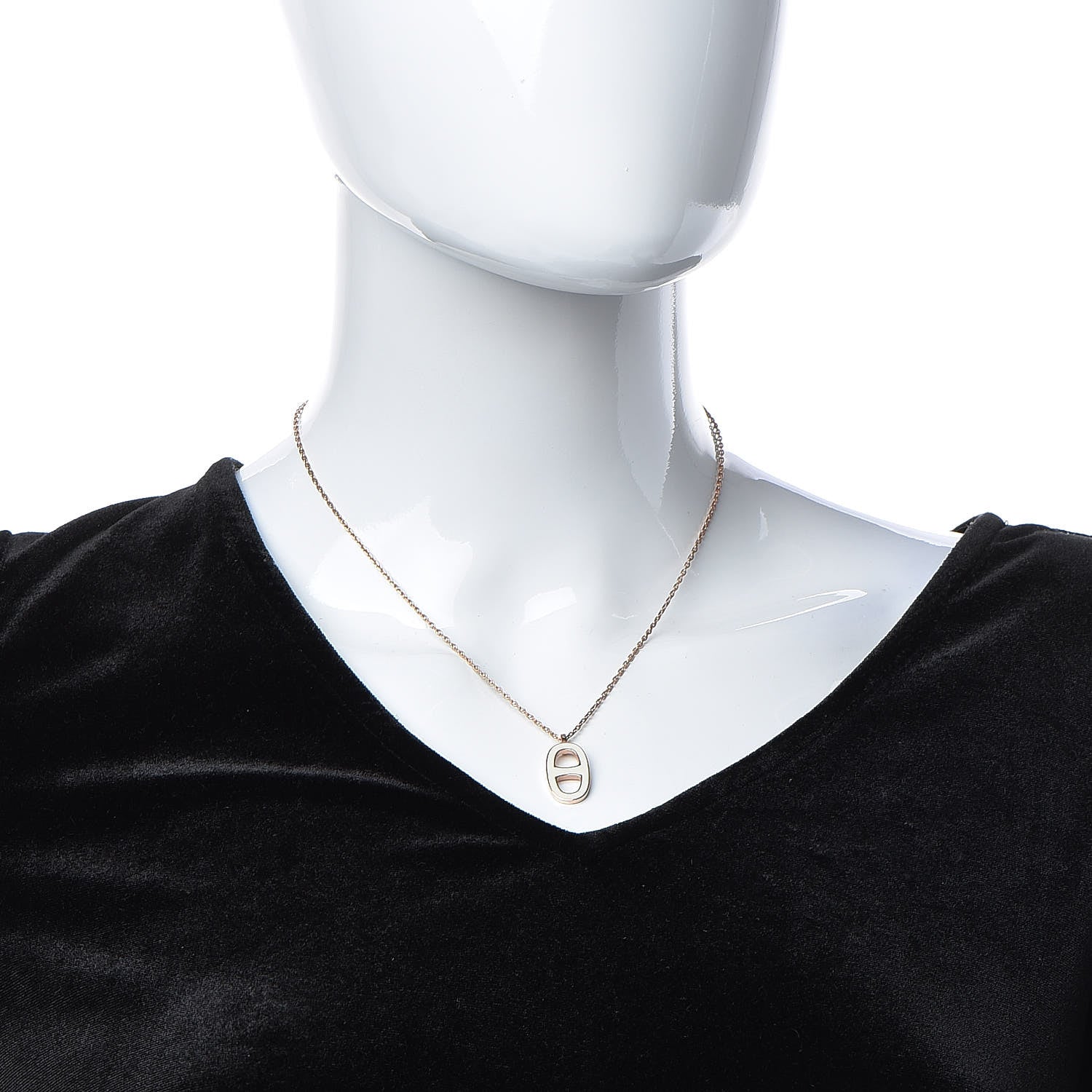 Hermes Laquered Iliade Pendant Necklace Ecru 2 of 5