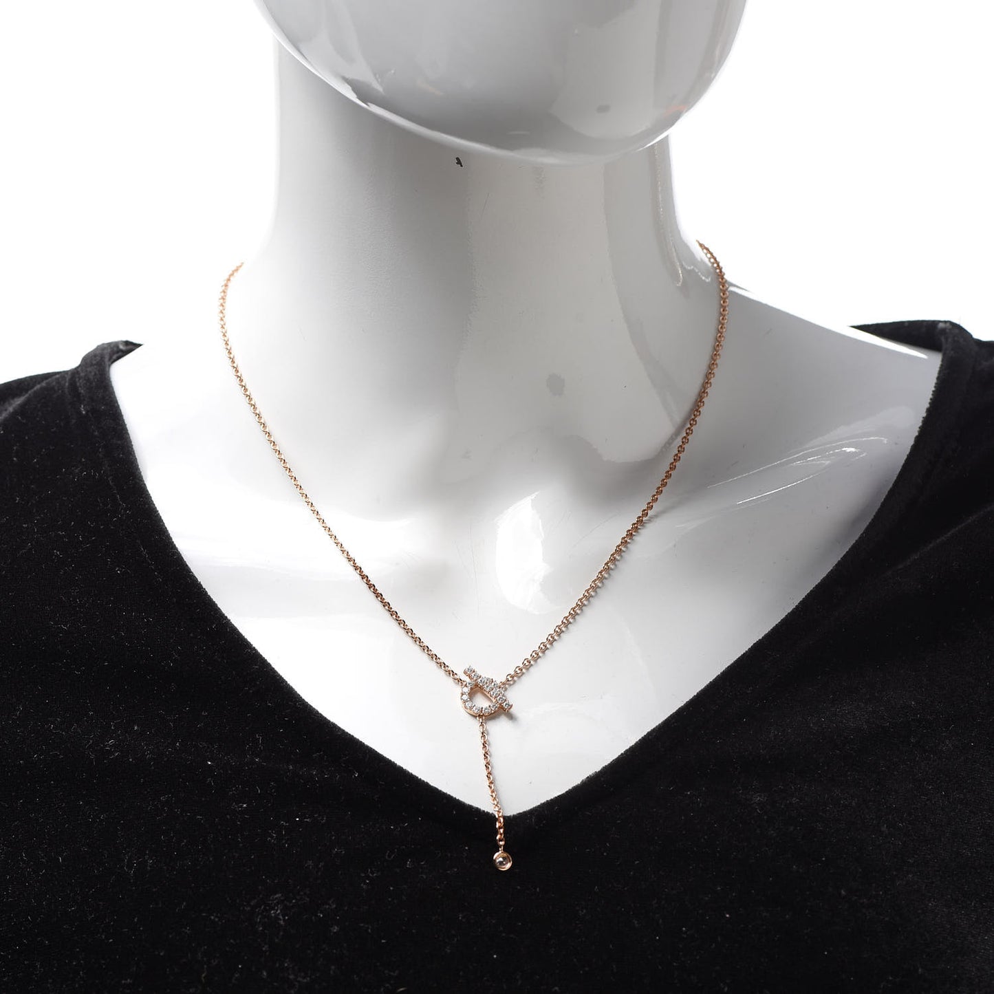 18K Rose Gold Diamond Finesse Lariat Necklace