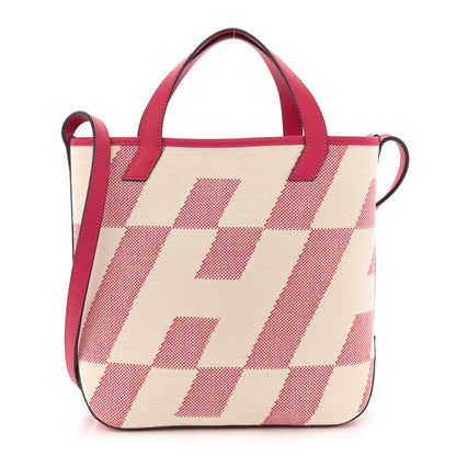 Hermes Swift Toile H Cabas H En Biais 27 Ecru Framboise 1 of 11