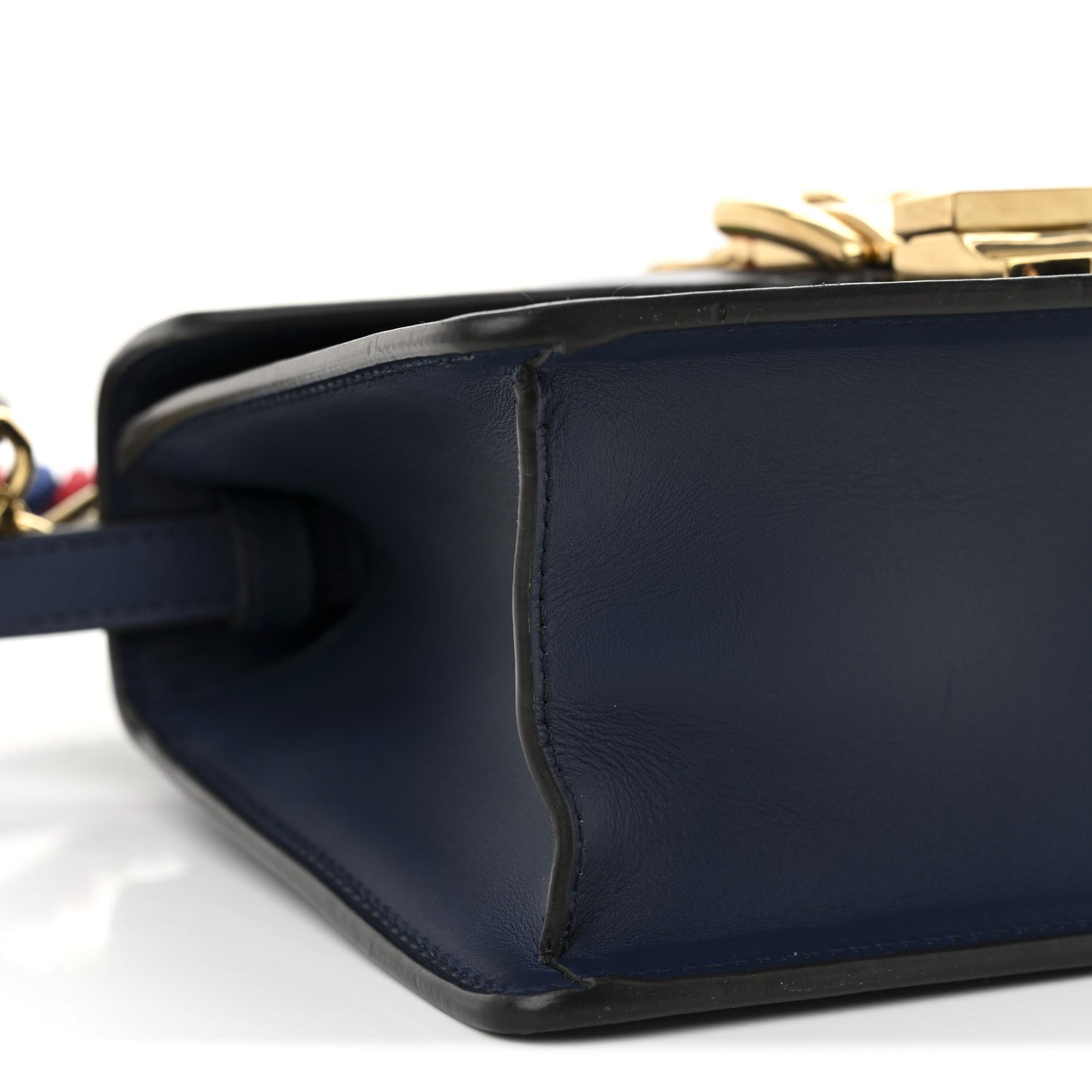 Vitello Fontanella Web Mini Sylvie Top Handle Bag Blue Agata