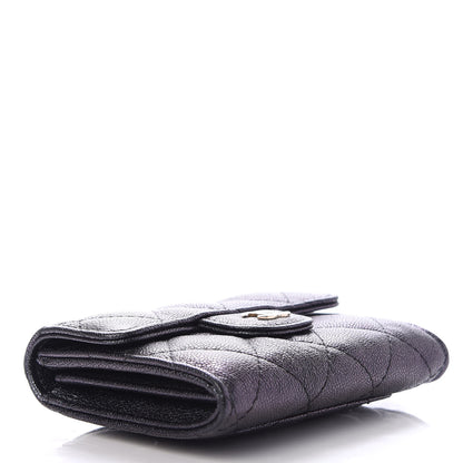 Chanel Iridescent Caviar Quilted Flap Card Holder Wallet Black 4 of 9