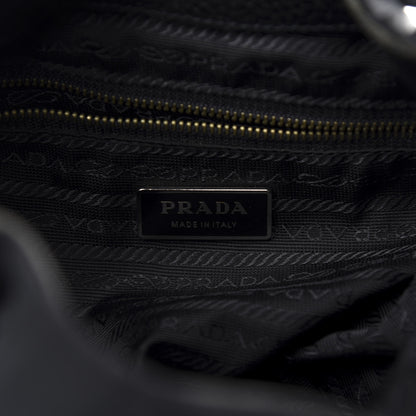 Prada Tessuto Nylon Vitello Daino Hobo Black 14 of 15