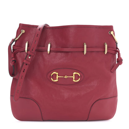 Gucci Sakai Be Green Calfskin Horsebit 1955 Cinch Top Messenger Bag New Cherry Red 2 of 9