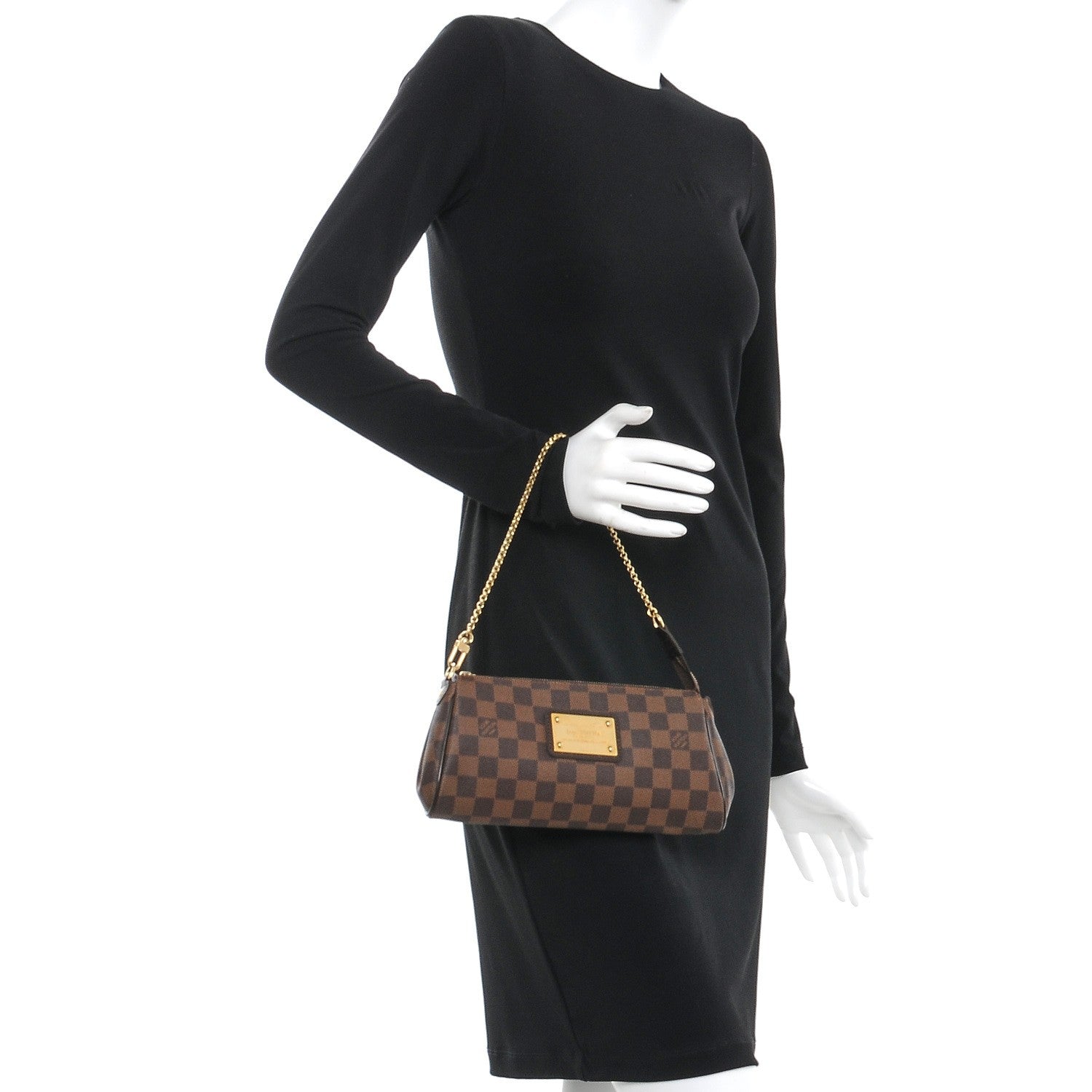 Louis Vuitton Damier Ebene Eva Clutch 2 of 9