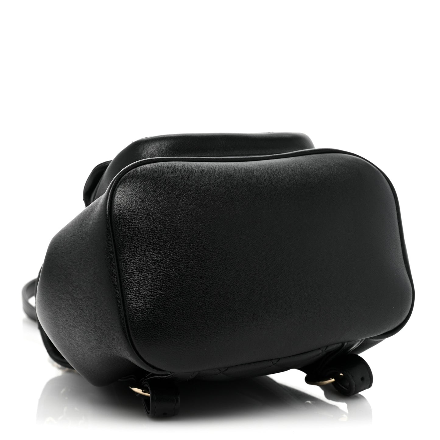 Lambskin Quilted Small Duma Drawstring Backpack Black