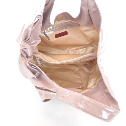 Valentino Garavani Patent Lacca Large Nuage Bow Hobo Blush 6 of 8