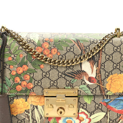 Gucci GG Supreme Monogram Tian Medium Padlock Shoulder Bag Beige Multicolor New Acero 8 of 10