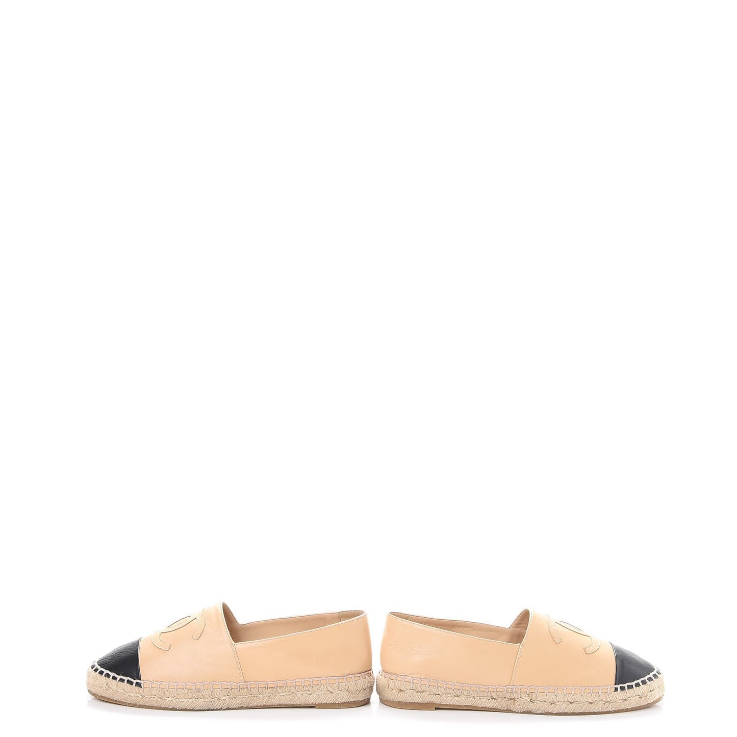 Lambskin CC Espadrilles 37 Beige Black
