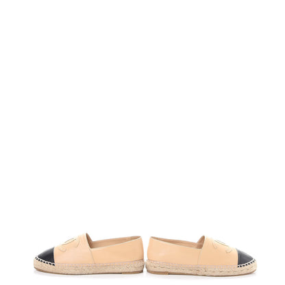 Chanel Lambskin CC Espadrilles 37 Beige Black 6 of 17