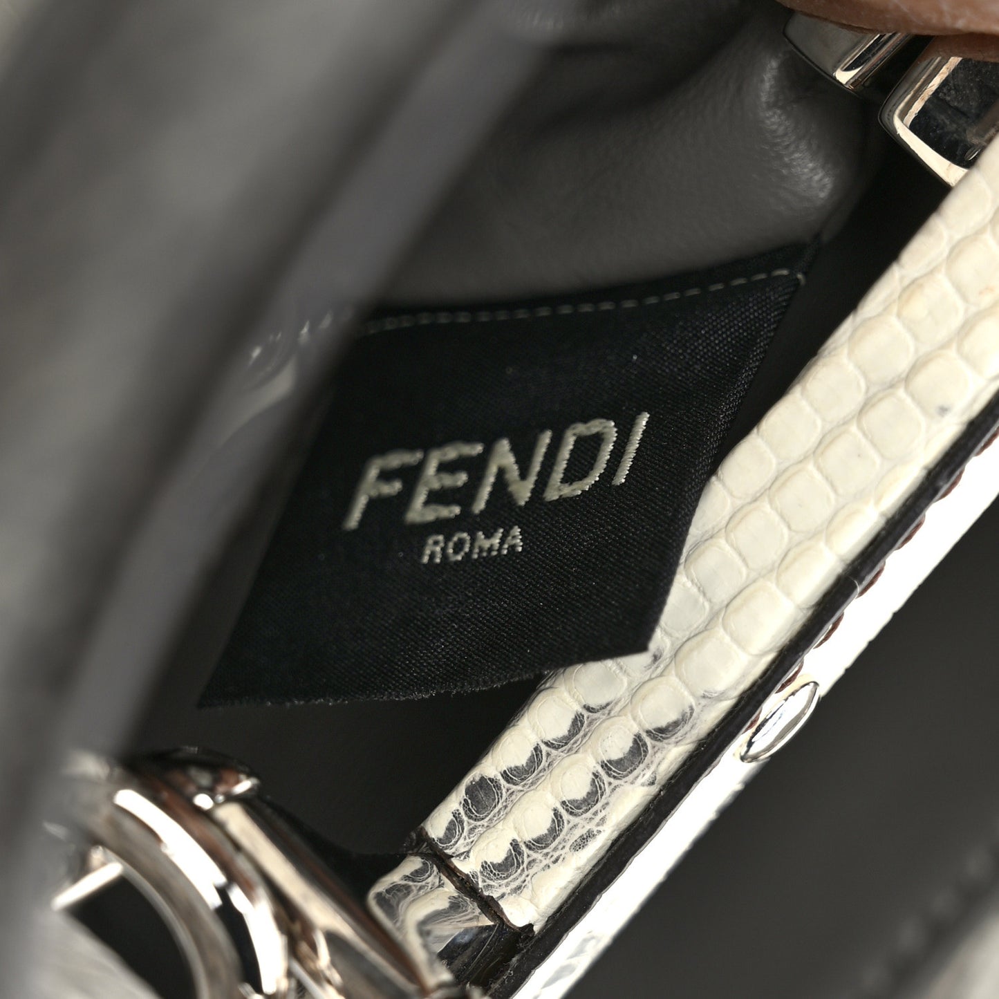 Lizard Togo Shiny Nappa Mini Peekaboo Iconic Satchel Roccia