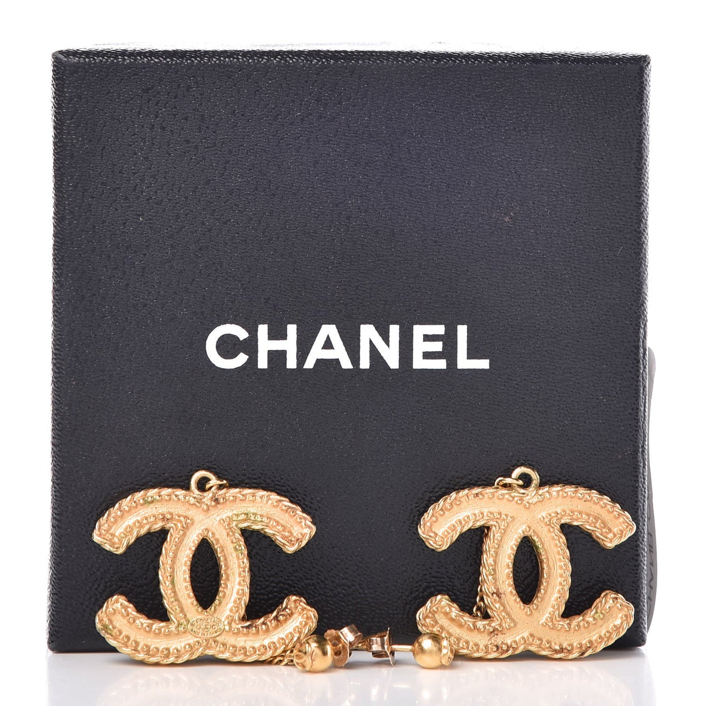 CC Drop Earrings Matte Gold