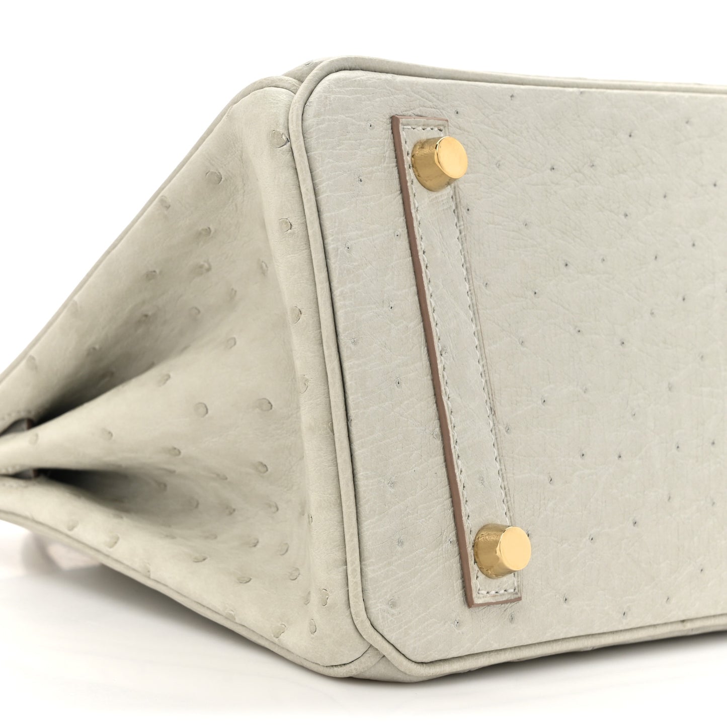 Ostrich Birkin 25 Gris Perle