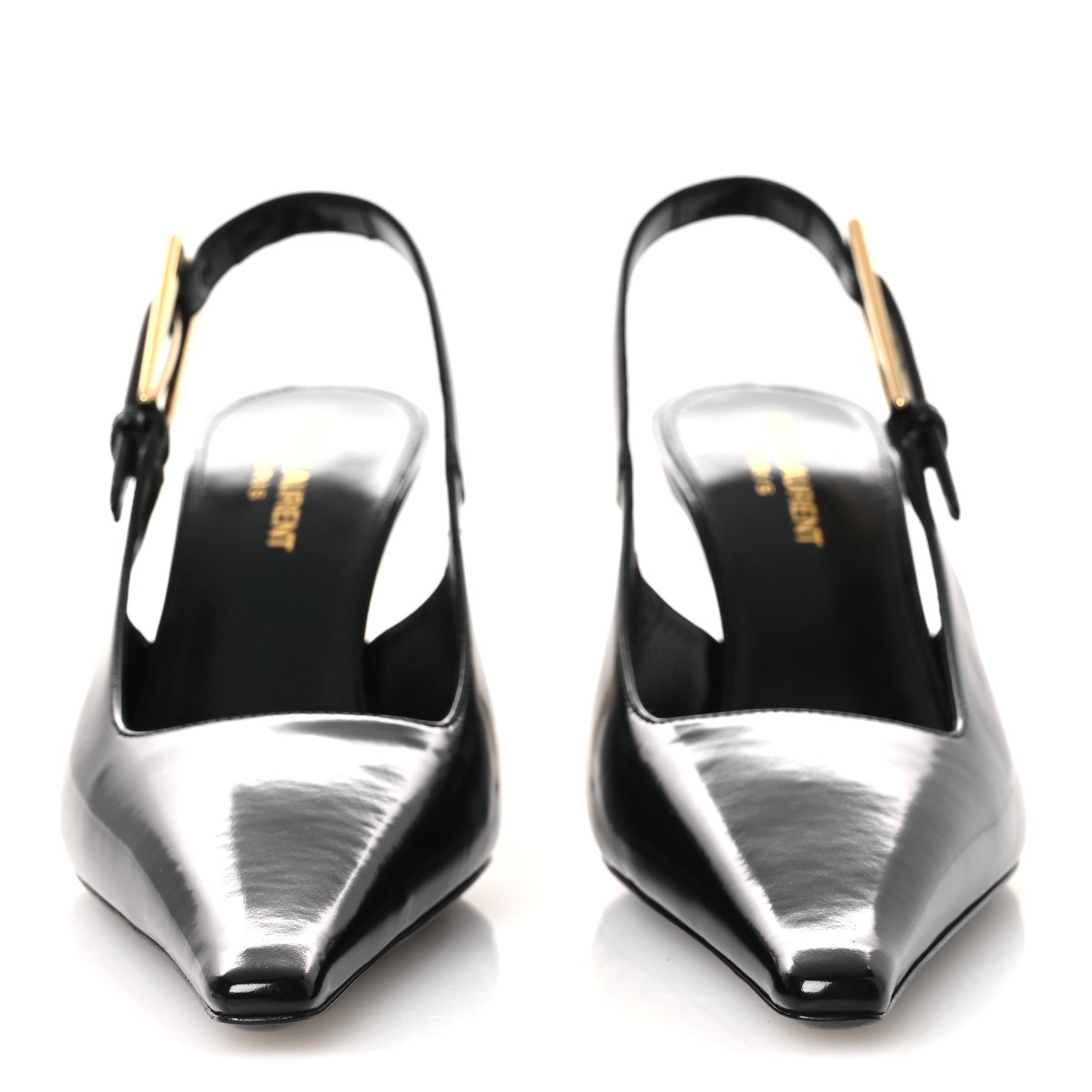 Saint Laurent Vitello Marilyn Lee 75 Slingback Pumps 38.5 Black 3 of 13