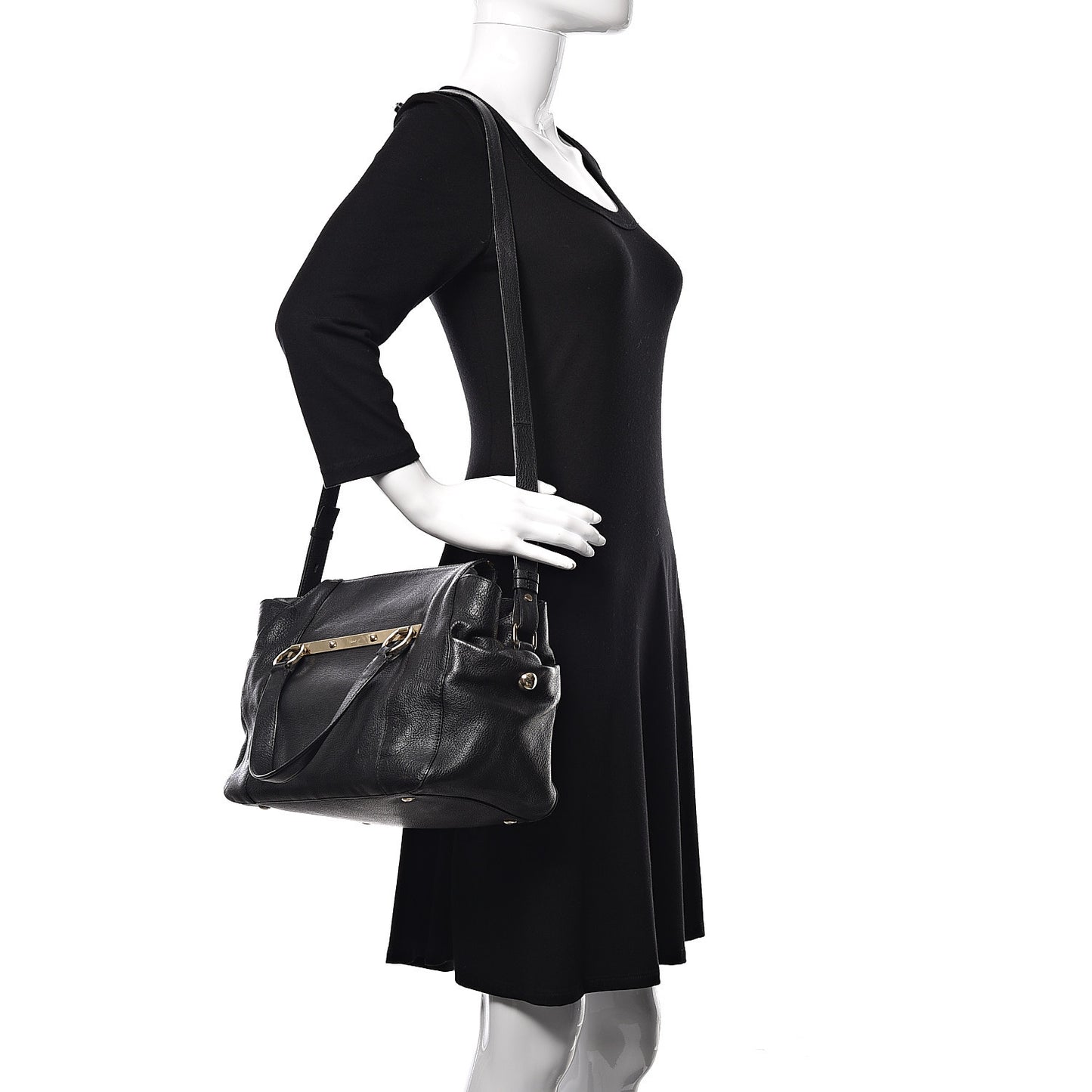 Calfskin Small Bridget Satchel Black