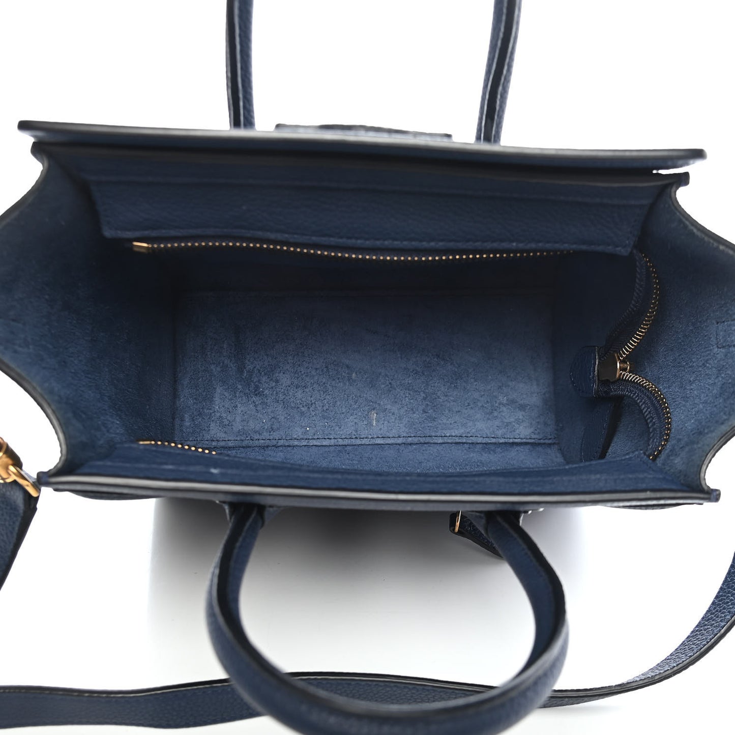 Drummed Calfskin Nano Luggage Indigo