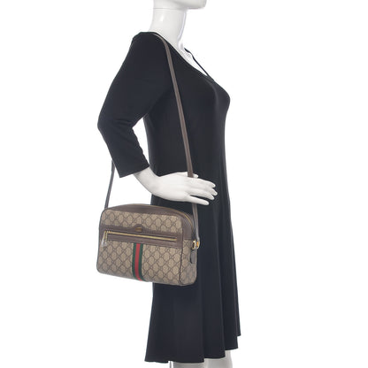 Gucci GG Supreme Monogram Web Small Ophidia Shoulder Bag Brown 2 of 10