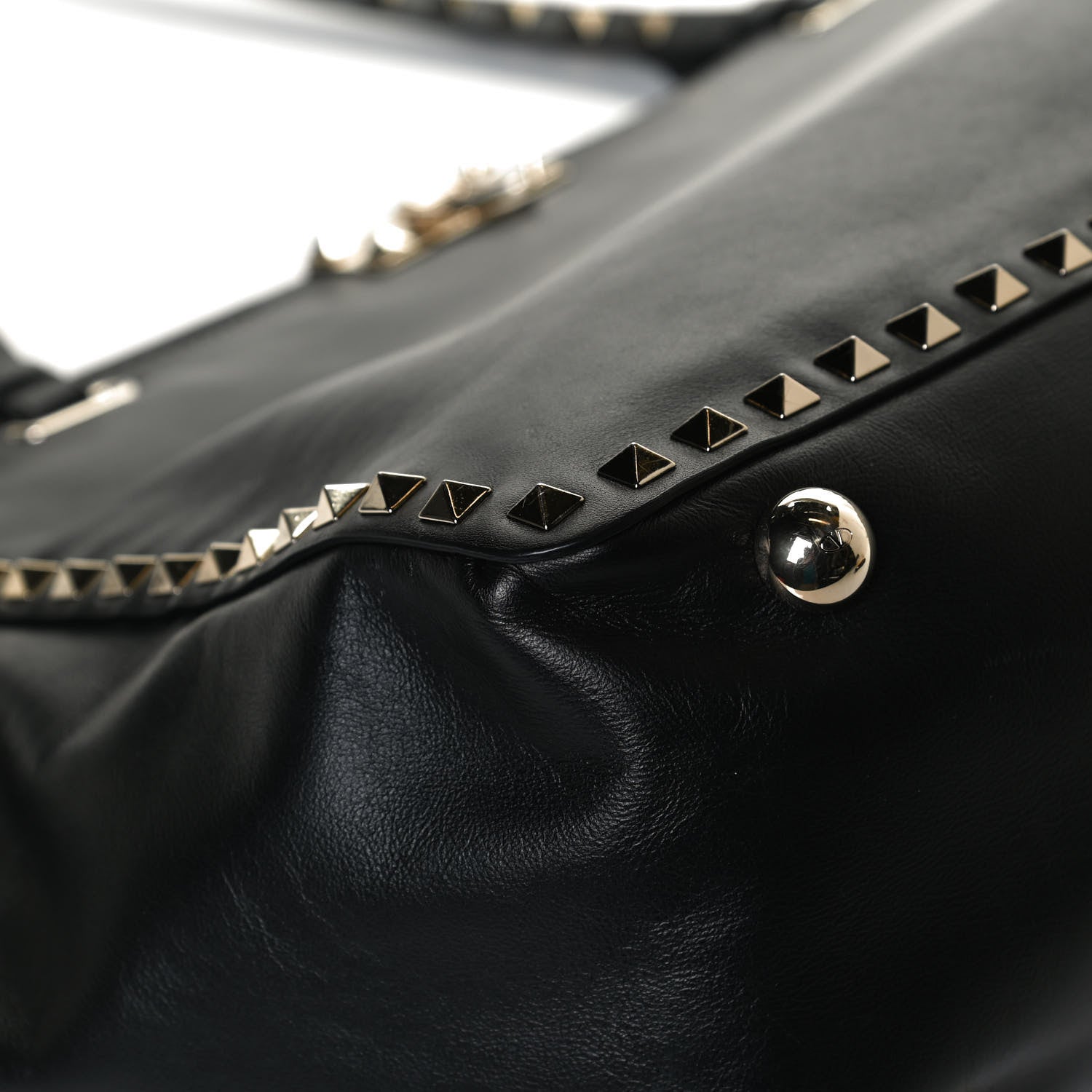 Valentino Garavani Vitello Medium Rockstud Tote Black 12 of 12
