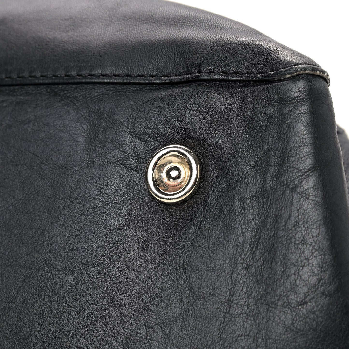 Supple Calfskin Large Radiant Hobo Black