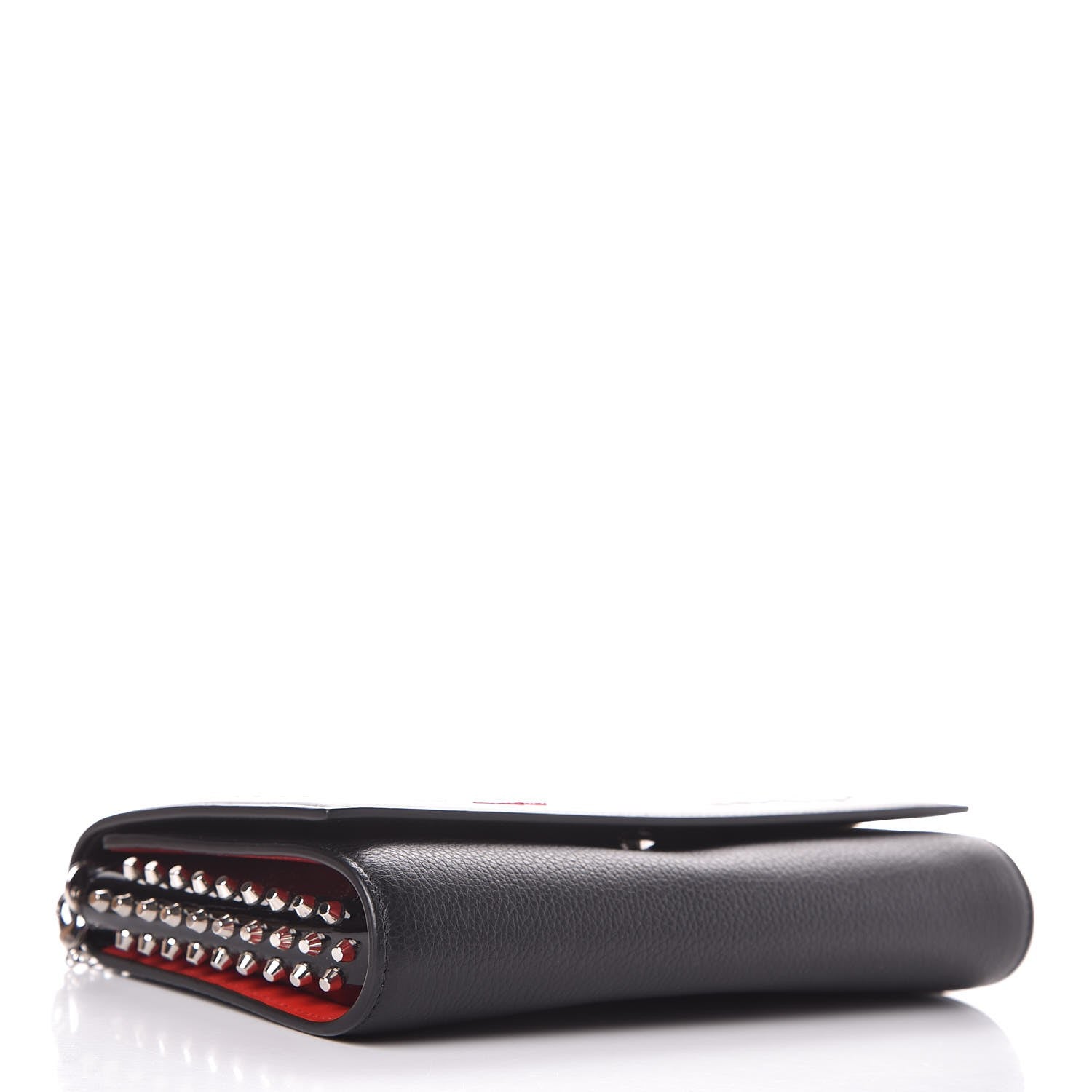 Christian Louboutin Calfskin Beaded Loubitag Paloma Clutch Black 4 of 8