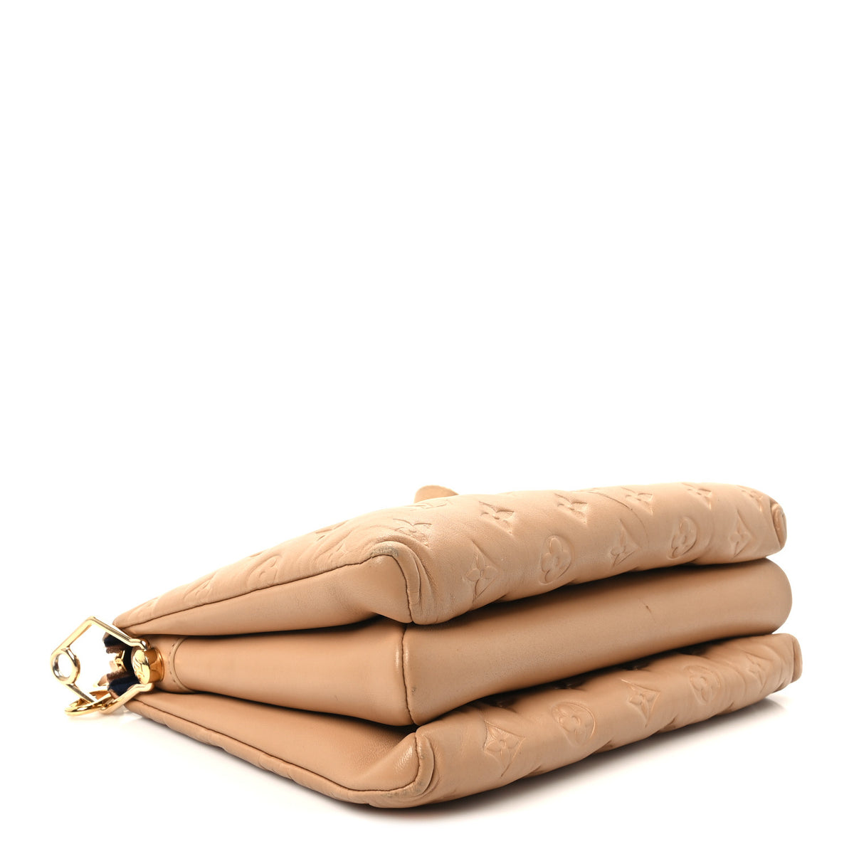 Louis Vuitton Lambskin Embossed Monogram Coussin MM Taupe 3 of 11