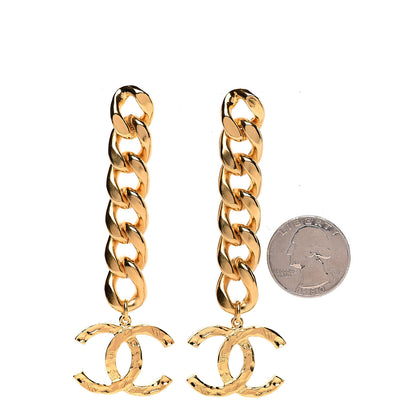 Chanel Metal CC Pick Drop Earrings Gold 2 of 5