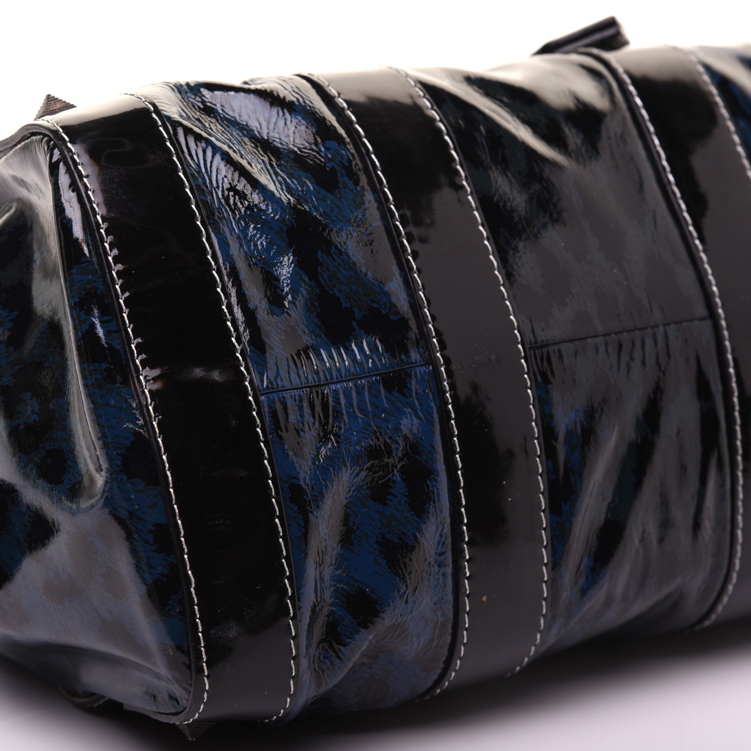 Christian Louboutin Patent Leopard Ironica Tote Blue 6 of 22