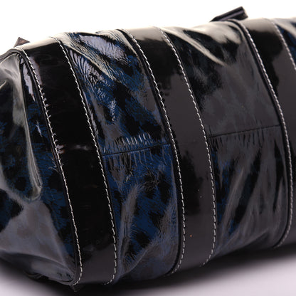 Christian Louboutin Patent Leopard Ironica Tote Blue 6 of 22