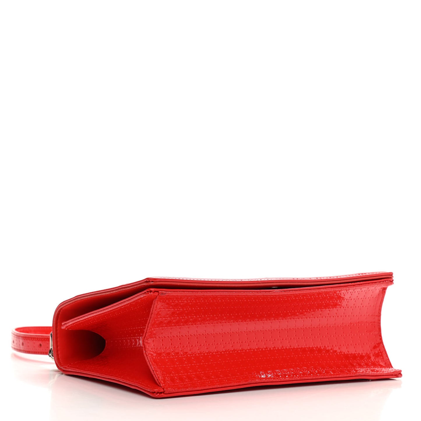 Patent Micro-Cannage Medium Diorama Flap Bag Red
