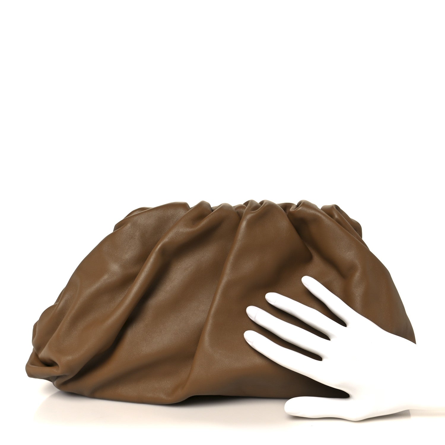 Bottega Veneta Smooth Butter Calf The Pouch Oversized Clutch Teak 2 of 11